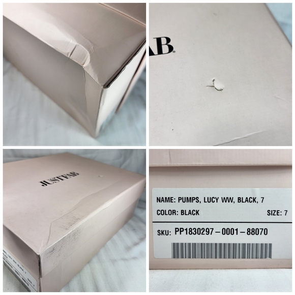 JustFab Lucy Black Pumps Heels SHOES Womens Size 7W Bling Bow Point Toe Just Fab - Picture 15 of 16